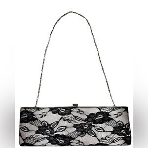 Stunning Jessica McClintock Black Lace Clutch